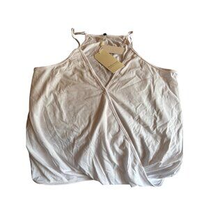 Aokosor nwt Womens White Sleeveless Wrap Tank Top S
